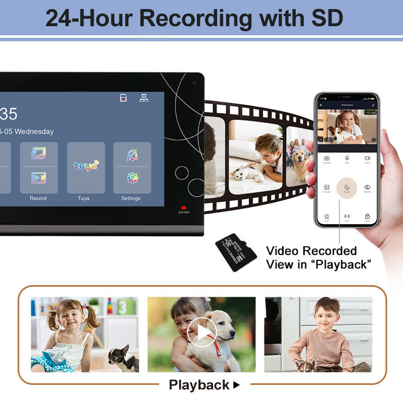 2K WiFi Door Cellphone with 3MP Tuya Doorbell Digicam, 7-Inch IPS Display screen, TCP/IP Connectivity, and 24-Hour Recording Video Intercom