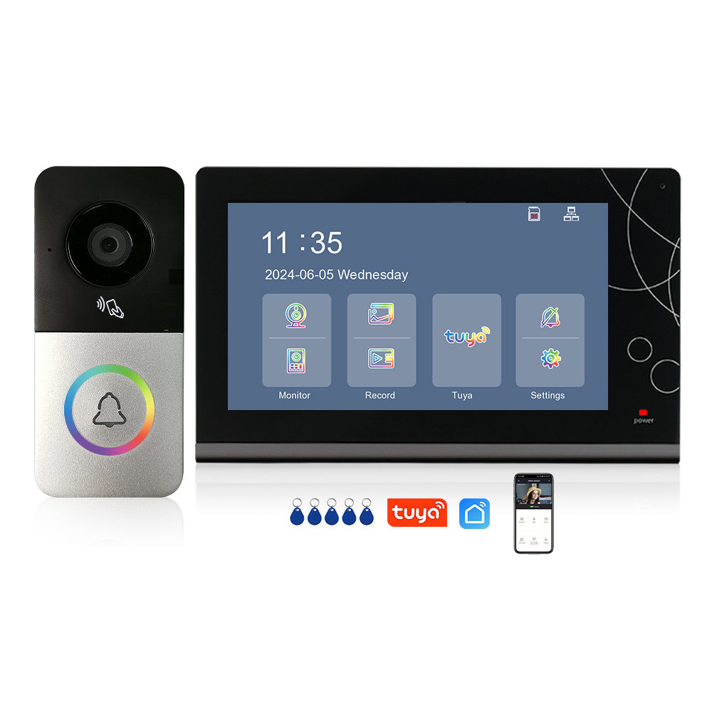 2K WiFi Door Cellphone with 3MP Tuya Doorbell Digicam, 7-Inch IPS Display screen, TCP/IP Connectivity, and 24-Hour Recording Video Intercom